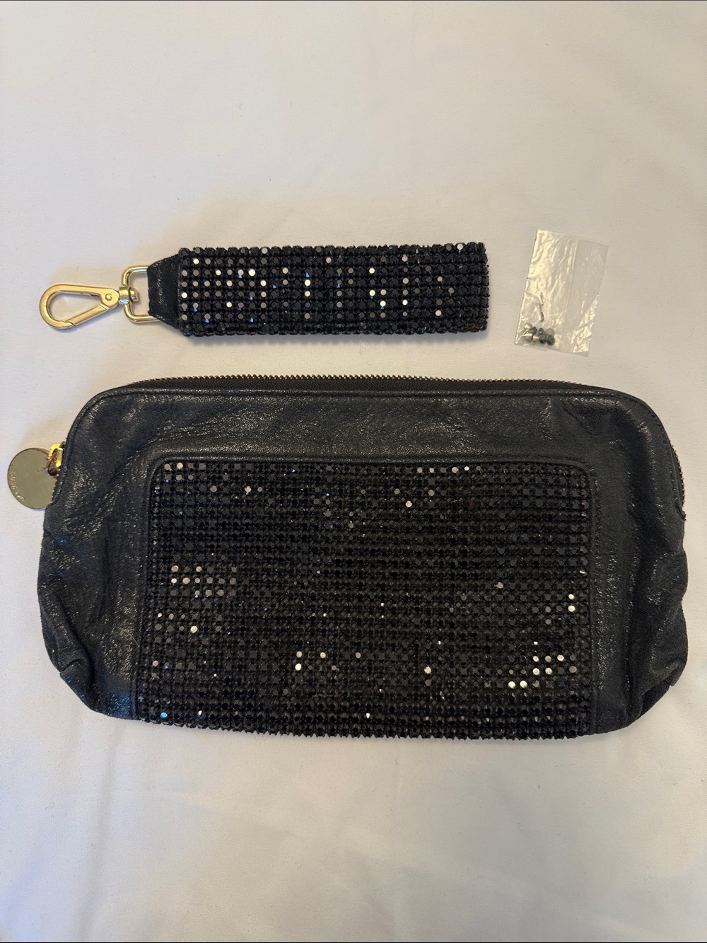 Deux Lux Black Sequin Wristlet Clutch